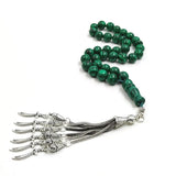 ALIBASHAN Green Malachite Muslim Prayer Beads Islamic Misbaha Gift