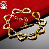925 Silver Heart Chain Bracelet for Women Wedding Party Jewelry