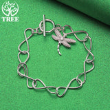 925 Silver Dragonfly Zircon Bracelet Crystal Hand Chain Wedding Jewelry