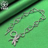 925 Silver Dragonfly Zircon Bracelet Crystal Hand Chain Wedding Jewelry