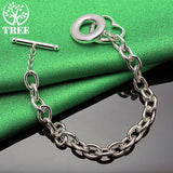 925 Sterling Silver Heart Bracelets For Woman Hand Chain Party Wedding Charm