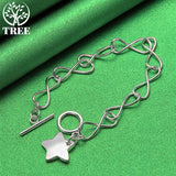 925 Sterling Silver Star Bracelet for Women Hand Chain Party Wedding Charm