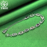 925 Silver Square Zircon Crystal Bracelet, Colored, Party Jewelry