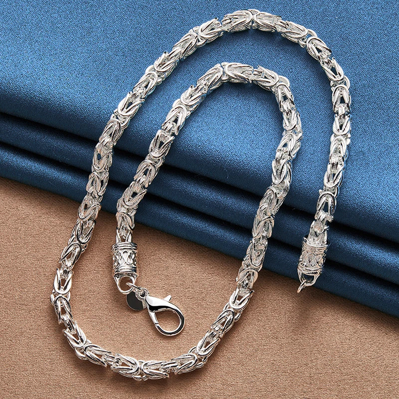 ALIZERO 24K Necklace 925 Sterling Silver Faucet Chain High-Quality Fine Jewelry
