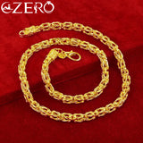 ALIZERO 24K Necklace 925 Sterling Silver Faucet Chain High-Quality Fine Jewelry