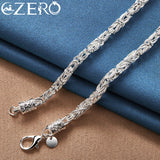 ALIZERO 24K Necklace 925 Sterling Silver Faucet Chain High-Quality Fine Jewelry