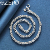 ALIZERO 24K Necklace 925 Sterling Silver Faucet Chain High-Quality Fine Jewelry