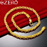 ALIZERO 24K Necklace 925 Sterling Silver Faucet Chain High-Quality Fine Jewelry