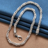 ALIZERO 24K Necklace 925 Sterling Silver Faucet Chain High-Quality Fine Jewelry