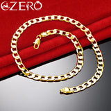 ALIZERO 24K 925 Sterling Silver 8MM Chain Necklace Men Women Party Jewelry