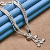 ALIZERO 24K Necklaces 925 Sterling Silver Five Heart Snake Chain Necklace