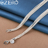 ALIZERO 24K Necklaces 925 Sterling Silver Five Heart Snake Chain Necklace