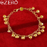 ALIZERO 24K Small Bell Beads Bracelet Chain For Women Jewelry