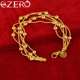 ALIZERO 24K Smooth Beads Bracelet Chain For Woman