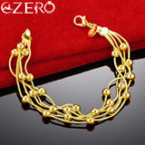 ALIZERO 24K Smooth Beads Bracelet Chain For Woman