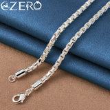 ALIZERO 925 Silver 4MM Round Box Chain Necklace Wedding Party Jewelry