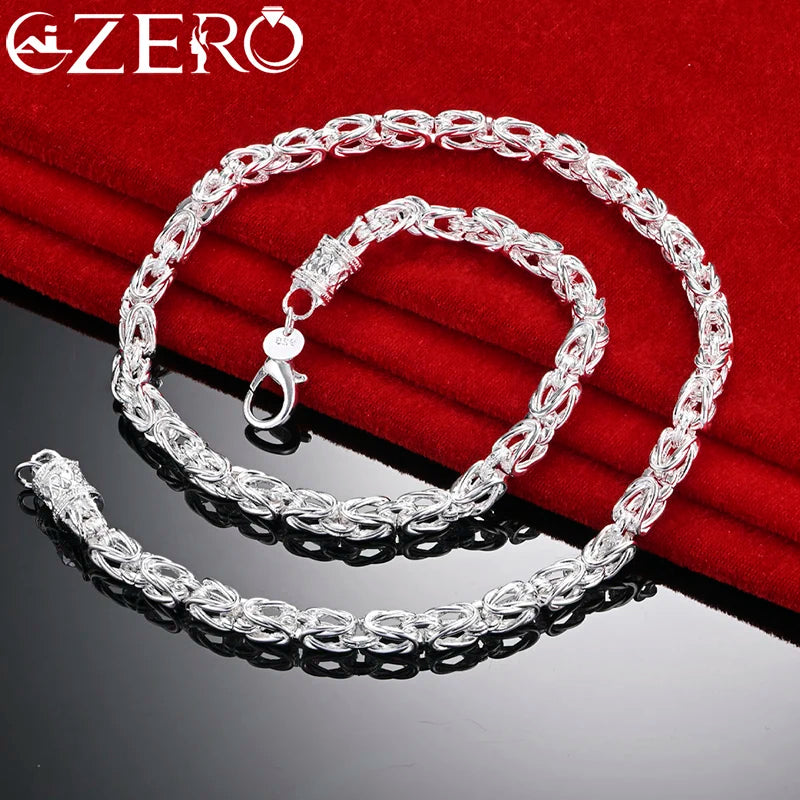 ALIZERO 925 Silver Dragon Head Chain Necklace Men Party Charm Jewelry Gift