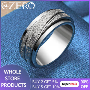 ALIZERO 925 Sterling Silver Frosted Ring Wedding Engagement Party Jewelry