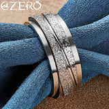 ALIZERO 925 Sterling Silver Frosted Ring Wedding Engagement Party Jewelry