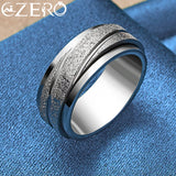 ALIZERO 925 Sterling Silver Frosted Ring Wedding Engagement Party Jewelry
