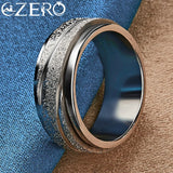 ALIZERO 925 Sterling Silver Frosted Ring Wedding Engagement Party Jewelry