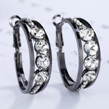 ALIZERO 925 Sterling Silver/Black/Gold Round Earrings