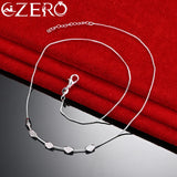 ALIZERO 925 Silver Geometric Bead Chain Necklace, Unisex Jewelry