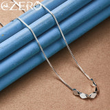 ALIZERO 925 Silver Geometric Bead Chain Necklace, Unisex Jewelry