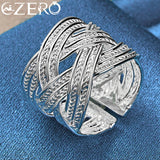 ALIZERO 925 Silver Bracelet Ring Set Charms Gift