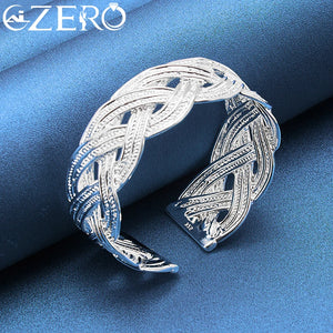 ALIZERO 925 Silver Bracelet Ring Set Charms Gift