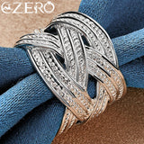ALIZERO 925 Silver Bracelet Ring Set Charms Gift