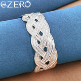 ALIZERO 925 Silver Bracelet Ring Set Charms Gift