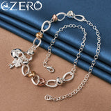 ALIZERO 925 Silver Grass Key Heart Lock Necklace Women Wedding Jewelry