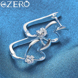 ALIZERO Romantic Heart Zircon Earrings 925 Silver Wedding Gift