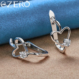 ALIZERO Romantic Heart Zircon Earrings 925 Silver Wedding Gift