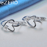 ALIZERO Romantic Heart Zircon Earrings 925 Silver Wedding Gift