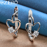 ALIZERO Romantic Heart Zircon Earrings 925 Silver Wedding Gift