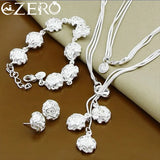 925 Silver Rose Jewelry Set for Women Wedding Engagement Party