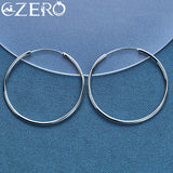 ALIZERO 925 Silver 50/60mm Circle Hoop Earrings Wedding Charm Jewelry