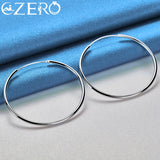 ALIZERO 925 Silver 50/60mm Circle Hoop Earrings Wedding Charm Jewelry