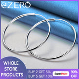 ALIZERO 925 Silver 50/60mm Circle Hoop Earrings Wedding Charm Jewelry