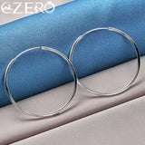 ALIZERO 925 Silver 50/60mm Circle Hoop Earrings Wedding Charm Jewelry