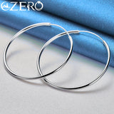 ALIZERO 925 Silver 50/60mm Circle Hoop Earrings Wedding Charm Jewelry