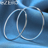 ALIZERO 925 Silver 50/60mm Circle Hoop Earrings Wedding Charm Jewelry