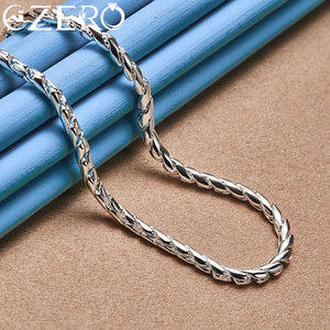 ALIZERO 925 Silver 4mm Rope Chain Necklace Men Women Wedding Party