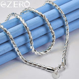 ALIZERO 925 Silver 4mm Rope Chain Necklace Men Women Wedding Party