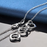 925 Silver Square Pendant Set for Women Wedding