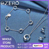 ALIZERO 925 Silver Water Drop Set Wedding Party Jewelry