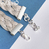 ALIZERO 925 Silver Weave Mesh Chain Bracelet Charm Wedding Party Gift