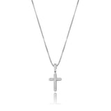 925 Silver CZ Solid Cross Pendant Hip Hop Jewelry Gift